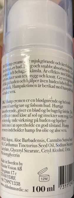 Hovedbilde Ekholms PROB Hemp Krem - 100ml