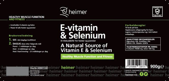 Hovedbilde Heimer E-Vitamin & Selenium - 900gr