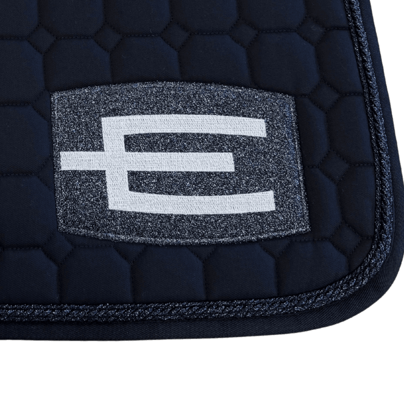 E- Logo Dressur Schabrak Navy/Hvit 