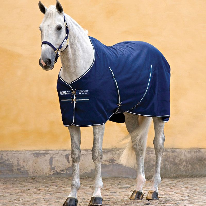 Rambo Stable Sheet med Microfiber innside 0gr - Navy/Navy & White
