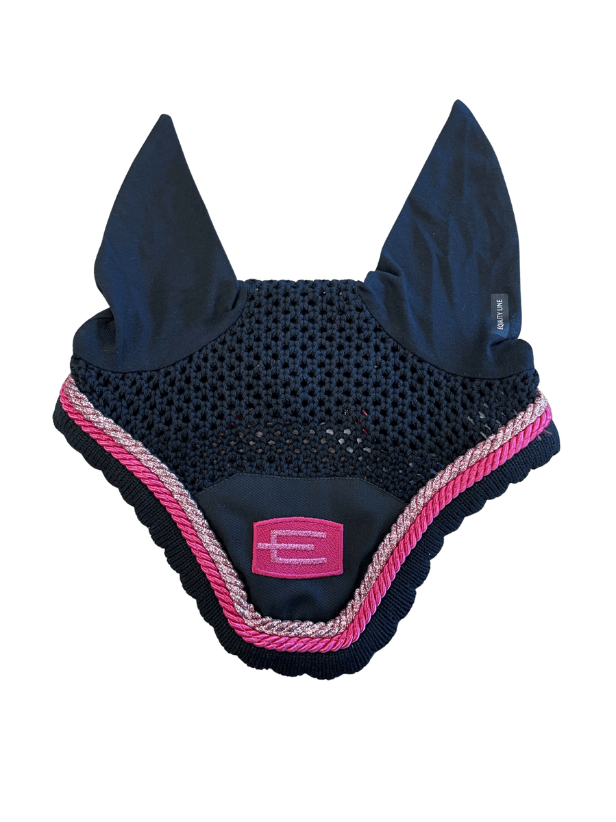 Kim E - Logo Ørehette Sort/Rosa m/Glitter Rosa