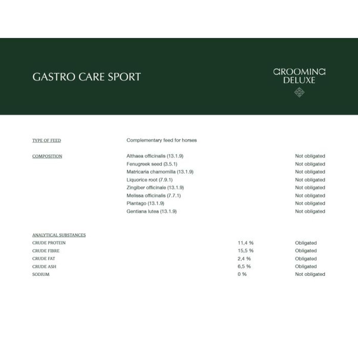 Grooming Deluxe Gastro Care Sport 600g