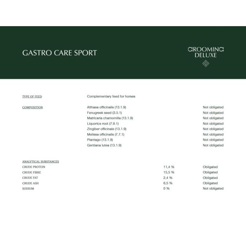 Grooming Deluxe Gastro Care Sport 600g